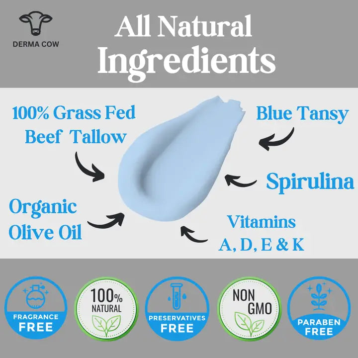 Derma Cow Whipped Tallow Cream + Blue Tansy and Spirulina
